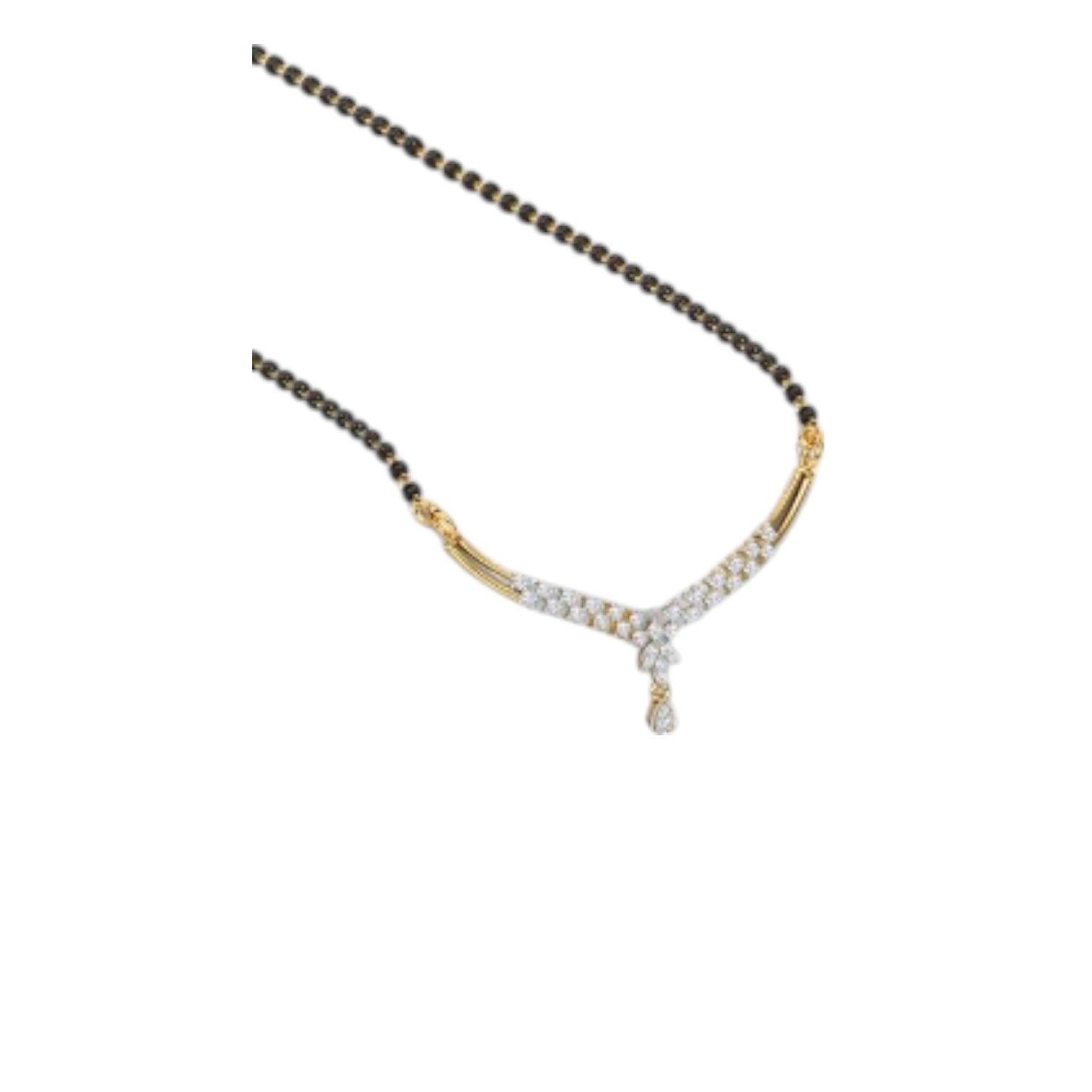 Elegant 925 Sterling Silver Gold Plated CZ Stone Mangal Sutra for Women By Kesardeep